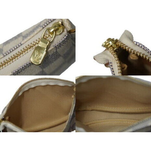 Louis Vuitton Pouch Damier Azur White Leather - Picture 7 of 8